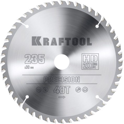 Пильный диск по дереву KRAFTOOL PRECISION 235х30мм 48T [36952-235-30]