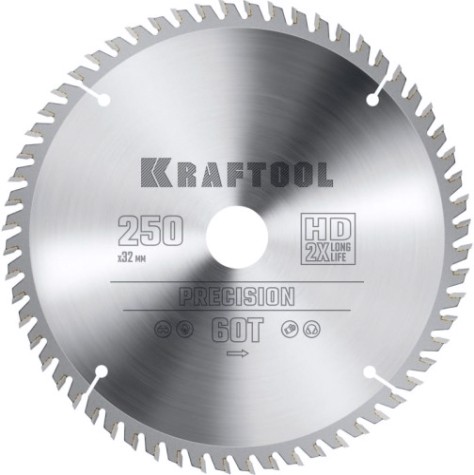 Пильный диск по дереву KRAFTOOL PRECISION 250х32мм 60т [36952-250-32]