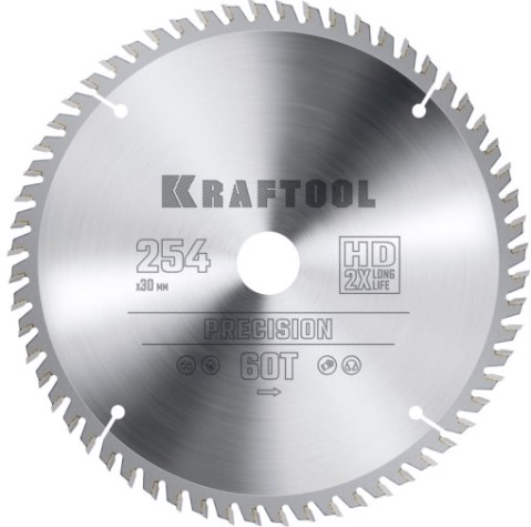 Пильный диск по дереву KRAFTOOL PRECISION 254х30мм 60т [36952-254-30]