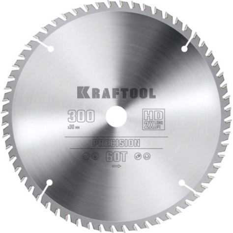 Пильный диск по дереву KRAFTOOL PRECISION 300х30мм 60т [36952-300-30]