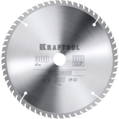 Пильный диск по дереву KRAFTOOL PRECISION 300х32мм 60т [36952-300-32]