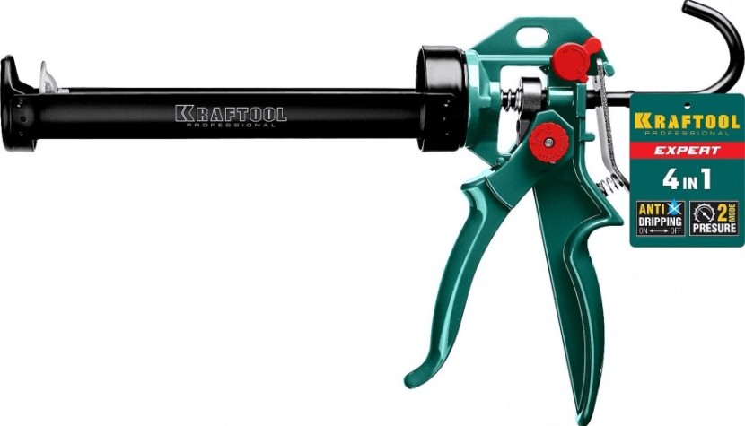 Пистолет для герметика KRAFTOOL EXPERT 4-in-1 усиленный cкелетный поворотный 310 мл [06675]