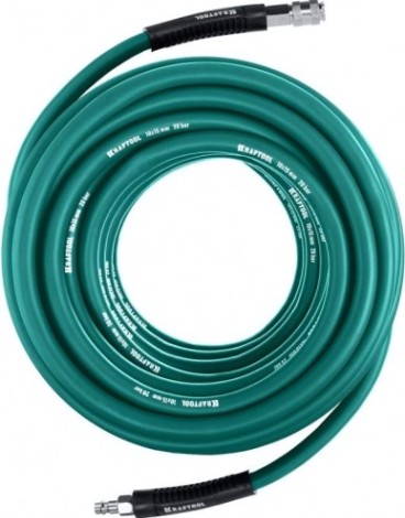 Пневмошланг KRAFTOOL 15м 10х15 мм, с фитингами рапид [06588-15]