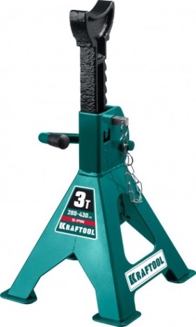 Подставка под автомобиль KRAFTOOL S-PIN страховочная усиленная со штифтом, 280-430мм, 3т [43465-3]