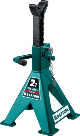Подставка под автомобиль KRAFTOOL S-PIN страховочная усиленная со штифтом, 290-420мм, 2т [43465-2]
