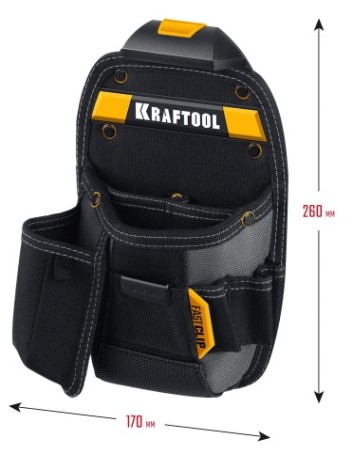 Поясная сумка KRAFTOOL KP-8 с креплением FastClip, 8 карманов, 170х260 мм [38776]