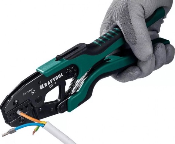 Пресс-клещи KRAFTOOL CP-1 для втулочных наконечников 0.5-6 мм.кв, [45461-1]
