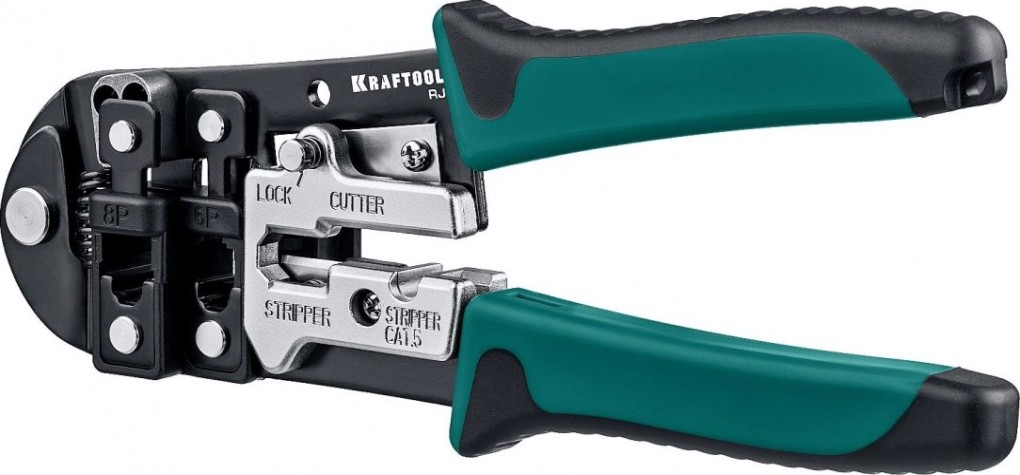 Пресс-клещи KRAFTOOL RJ универсальные rj45, rj11/rj12 [22699]