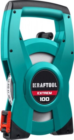 Рулетка геодезическая KRAFTOOL EXTREM 100 м стальная мерная лента [34185-100]
