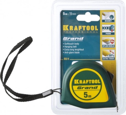 Рулетка KRAFTOOL "GRAND" 5мx19мм. [34022-05-19]