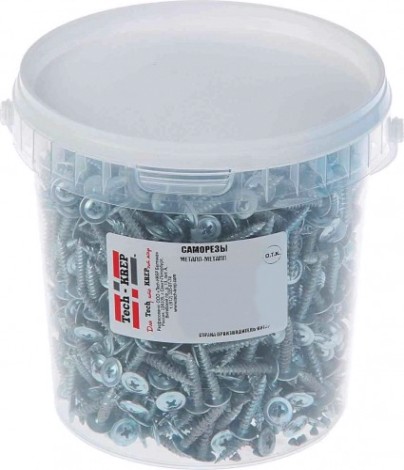 Саморез Tech-KREP 4,2 х 38 (ведро 500 шт.) с прессшайбой, острый [100106]