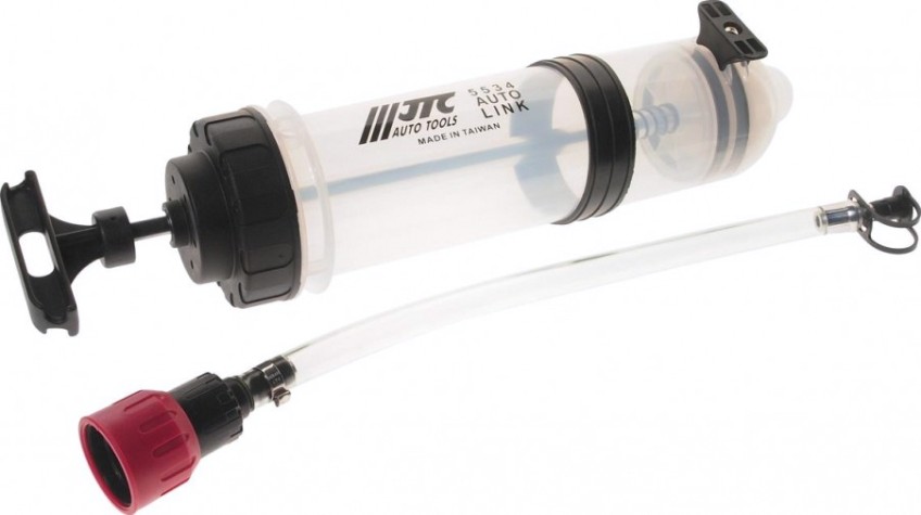 Шприц плунжерный маслозаливной JTC 5534 1500мл, d90х360 мм, полипропилен [JTC-5534]