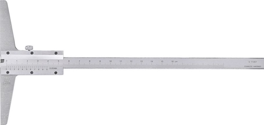 Штангенглубиномер с толщиномером (зацепом) SHAN ШГ 160 мм [135565]