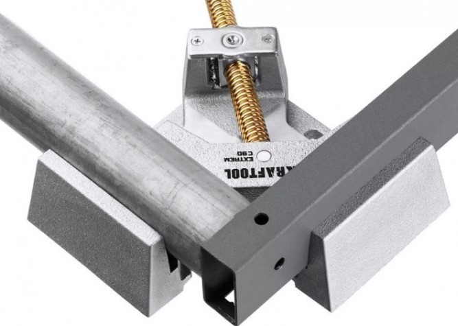 Струбцина для сварки KRAFTOOL EXTREM C90 экстрамощная, стальная угловая [32201]