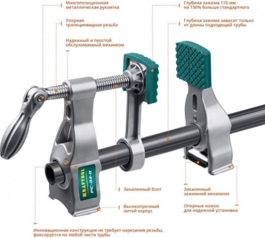 Струбцина для труб KRAFTOOL PC-34-11 3/4" [32301-2]