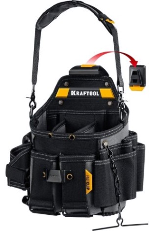 Сумка для инструмента KRAFTOOL KPB-23 поясная с быстрос. креплением FastClip, 290x310мм [38766]