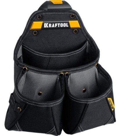 Сумка поясная KRAFTOOL KP-15 с креплением FastClip, 15 карманов, 350х320 мм [38771]