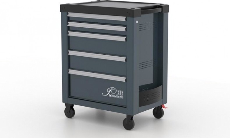 Тележка инструментальная FERRUM "PREMIUM" с 5 ящиками 772х522х960 мм (серая/красная) 12.305 [12.305]