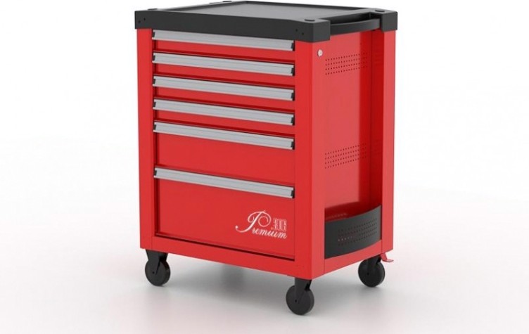 Тележка инструментальная FERRUM "PREMIUM" с 6 ящиками 772х522х960 мм (красная) 12.306 [12.306]