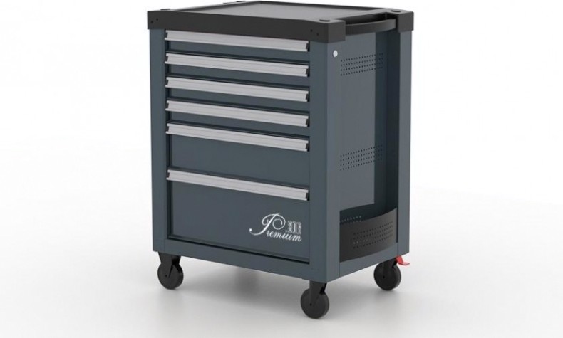 Тележка инструментальная FERRUM "PREMIUM" с 6 ящиками 772х522х960 мм (серая/красная) 12.306 [12.306]