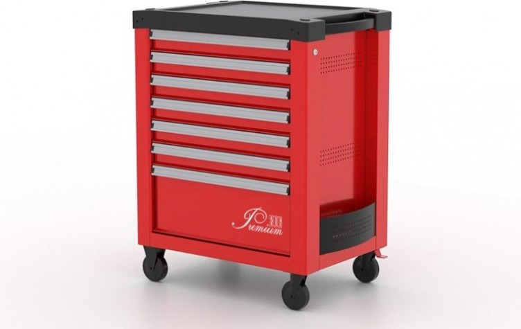 Тележка инструментальная FERRUM "PREMIUM" с 7 ящиками 772х522х960 мм (красная) 12.307