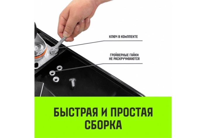 Тележка платформенная HITCH 150кг 720*480мм металлическая, колеса резиновые 100мм [SZ086113]