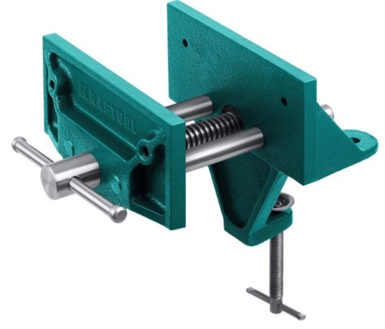 Тиски KRAFTOOL 155мм столярные на струбцине, переносные, 155 мм [32720-155]
