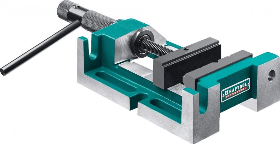 Тиски KRAFTOOL станочные 100 мм трехсторонние, сверлильные [32716-100]