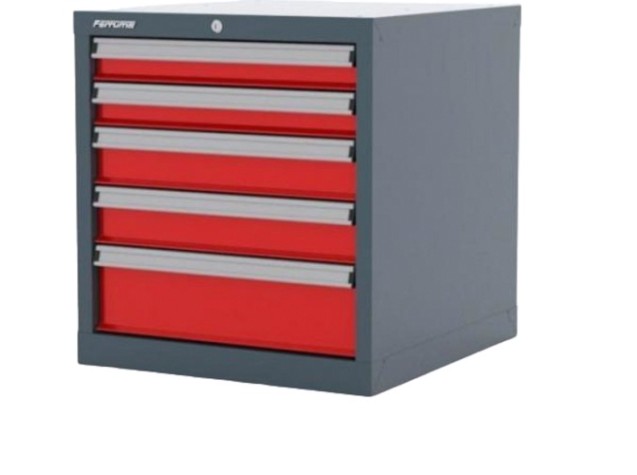 Тумба инструментальня FERRUM "PREMIUM" с дверью 565х600х600 мм (красный/серый) [15.210]