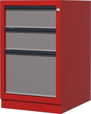 Тумба верстачная FERRUM с 3 ящиками 01.403R-3000/9007 (красный/серый)