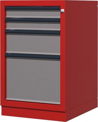 Тумба верстачная FERRUM с 4 ящиками 01.404R-3000/9007 (красный/серый)