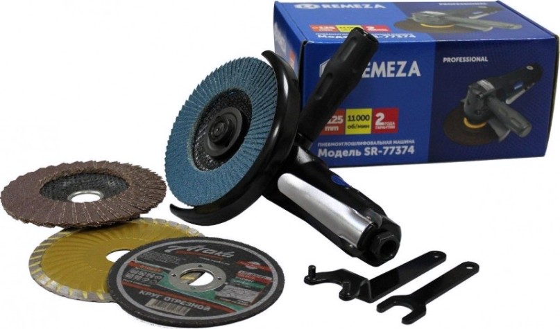 Угловая шлифовальная машина пневматическая REMEZA SR-77374 125мм [8144880]