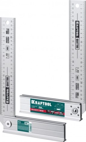 Угольник KRAFTOOL QUATTRO 250 мм складной, 4 положения [3444]
