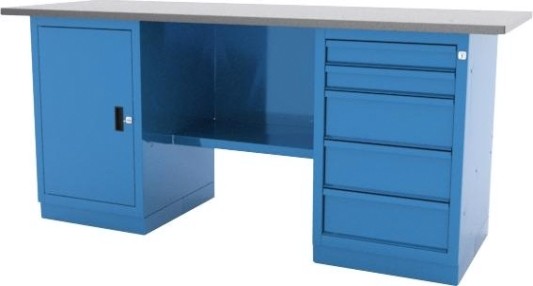 Верстак слесарный двухтумбовый FERRUM "CLASSIC" 01.205L-G5015 синий [01.205L-]