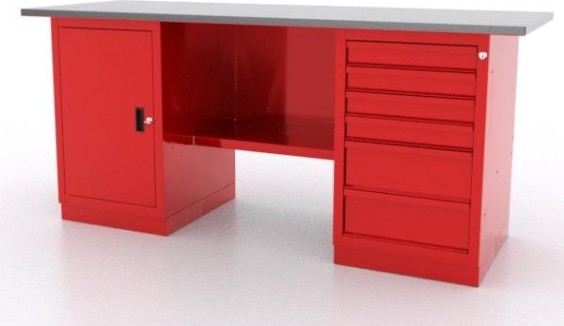 Верстак слесарный двухтумбовый FERRUM "CLASSIC" 01.206L-3000 красный [01.206L-]