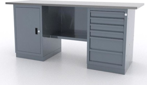 Верстак слесарный двухтумбовый FERRUM "CLASSIC" 01.206L-9007 серый [01.206L-]