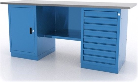 Верстак слесарный двухтумбовый FERRUM "CLASSIC" 01.208L-5015 синий [01.208L-G5015]