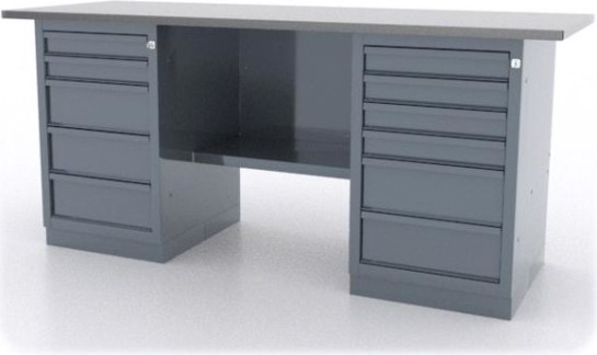 Верстак слесарный двухтумбовый FERRUM "CLASSIC" 01.256L-9007 серый [01.256L-]