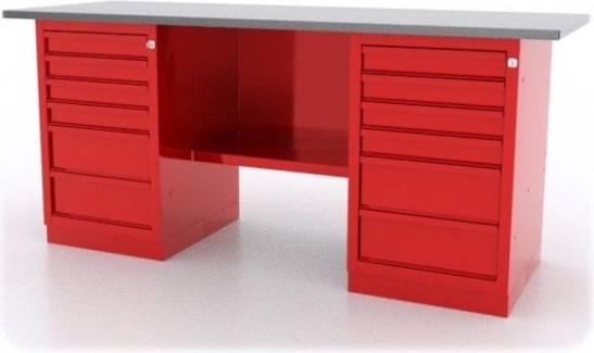 Верстак слесарный двухтумбовый FERRUM "CLASSIC" 01.266L-3000 красный [01.266L-]