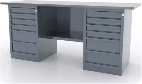 Верстак слесарный двухтумбовый FERRUM "CLASSIC" 01.266L-9007 серый