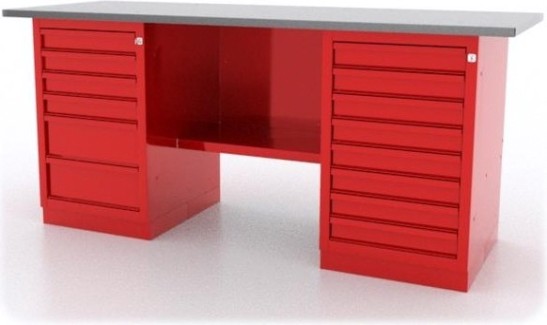 Верстак слесарный двухтумбовый FERRUM "CLASSIC" 01.268L-3000 красный [01.268L-]