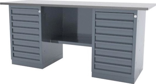 Верстак слесарный двухтумбовый FERRUM "CLASSIC" 01.288L-9007 серый